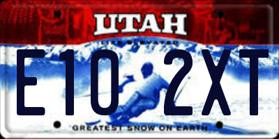 UT license plate E102XT