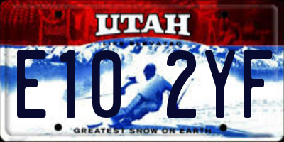 UT license plate E102YF