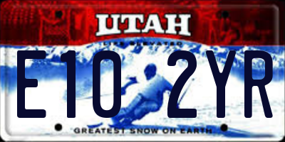 UT license plate E102YR