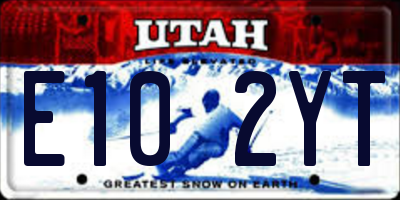 UT license plate E102YT
