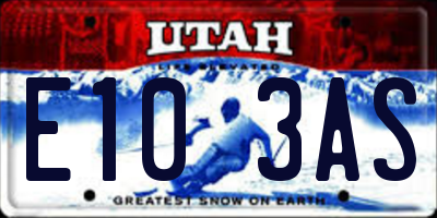 UT license plate E103AS