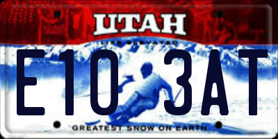 UT license plate E103AT