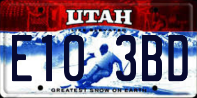 UT license plate E103BD