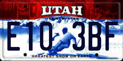 UT license plate E103BF