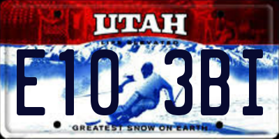 UT license plate E103BI