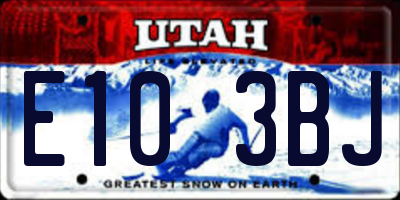 UT license plate E103BJ