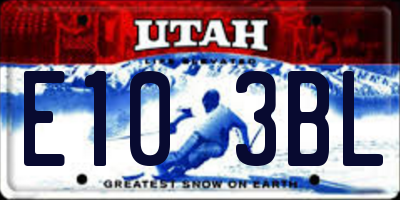UT license plate E103BL