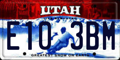 UT license plate E103BM