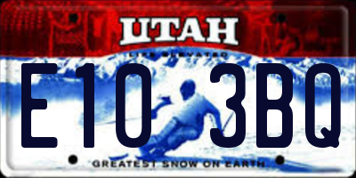 UT license plate E103BQ