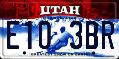 UT license plate E103BR