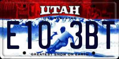 UT license plate E103BT