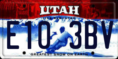 UT license plate E103BV