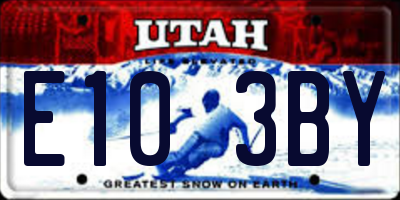 UT license plate E103BY