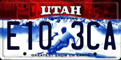 UT license plate E103CA