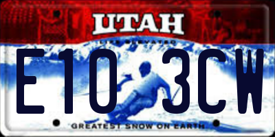 UT license plate E103CW