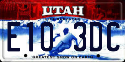 UT license plate E103DC
