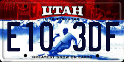 UT license plate E103DF