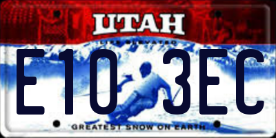 UT license plate E103EC