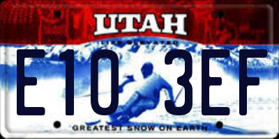 UT license plate E103EF