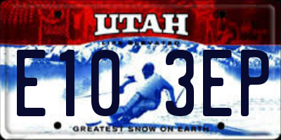 UT license plate E103EP