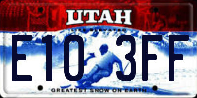 UT license plate E103FF