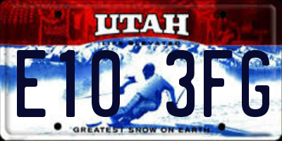 UT license plate E103FG