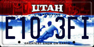 UT license plate E103FI