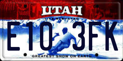 UT license plate E103FK