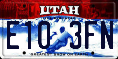 UT license plate E103FN