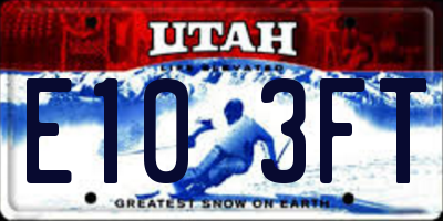 UT license plate E103FT
