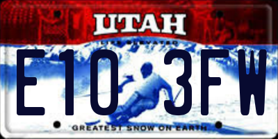 UT license plate E103FW