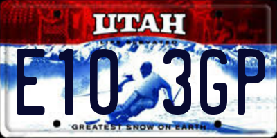 UT license plate E103GP