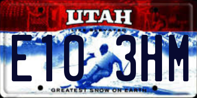 UT license plate E103HM