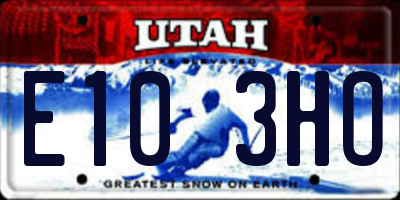 UT license plate E103HO