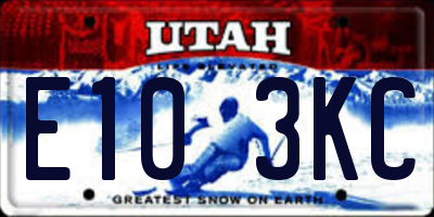UT license plate E103KC