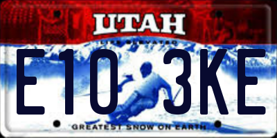UT license plate E103KE