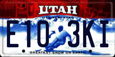 UT license plate E103KI
