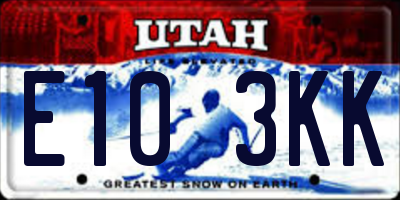 UT license plate E103KK