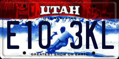 UT license plate E103KL