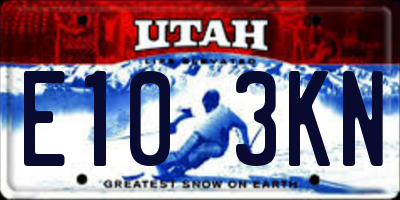 UT license plate E103KN