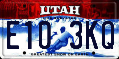 UT license plate E103KQ