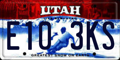 UT license plate E103KS