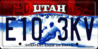 UT license plate E103KV