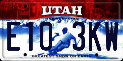 UT license plate E103KW