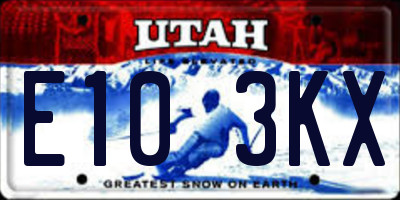 UT license plate E103KX