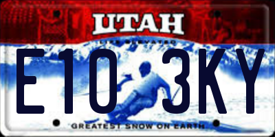 UT license plate E103KY
