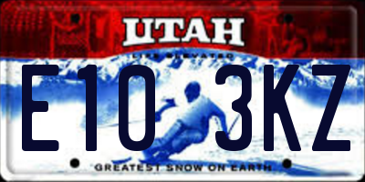 UT license plate E103KZ