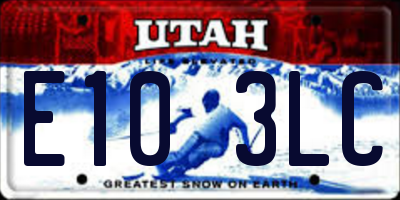 UT license plate E103LC