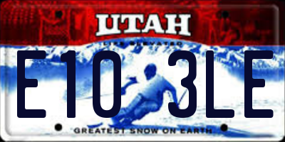 UT license plate E103LE