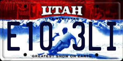UT license plate E103LI